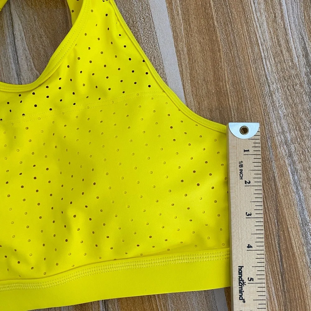 BuffBunny Allure Laser Cut Sports Bra High Impact Size M Removible Padded Yellow - Picture 9 of 9